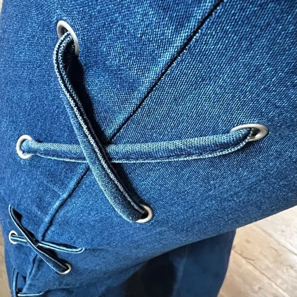 EUC X·Tied Up·X [Flying Tomato] High-Rise Boho Wide Leg Flare Blue Jeans | Small - Picture 8 of 11